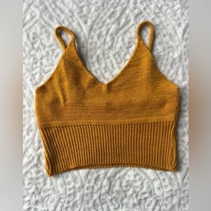 Debut Knit Crop Top Mustard Yellow